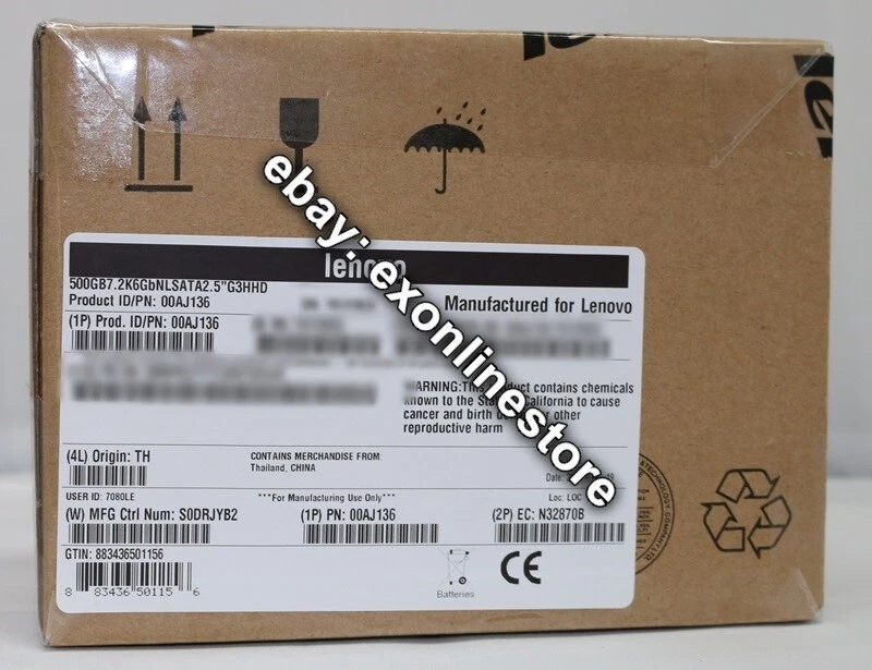 00AJ136 - 500GB 7.2K 6Gbps NL SATA 2.5" G3HS HDD (FRU: 00AJ137) - Image 1 of 1