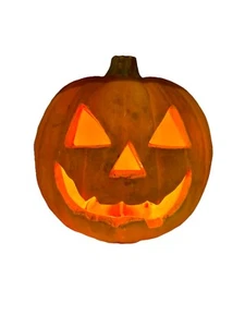 Zucca in schiuma illuminata Trendmasters vintage 1993 decorazione Halloween - Foto 1 di 6