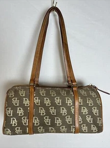 Borsa a barile vintage Dooney & Bourke beige firma doppia maniglia - Foto 1 di 9