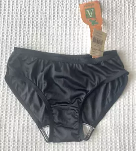 NWT Vintage Adonna 100% Nylon Panties Small Underwear Brief NOS Black New - Picture 1 of 4