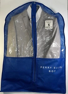 Perry Ellis Boys Suit Solid Light Grey PB363-05 Style Size 5 WORN ONCE - Picture 1 of 20