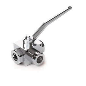 Hydraulischer 3 Wege Kugelhahn mit Befestigungslöchern, BSP Anschlüsse, RS 3 VIE 1/4" bis 1-1/2" - Bild 1 von 3