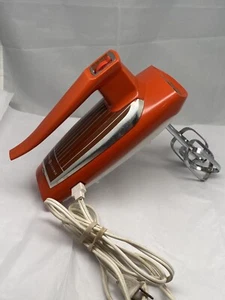 Vintage Mid Century Orange General Electric (GE) Atomic Hand Mixer DIM 47 ‘flame - Picture 1 of 8