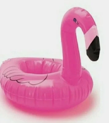 Flamingo Floating Drink Coasters For Swimming Pool Lot Of 4 Holds 12oz Can - Image 1 of 4