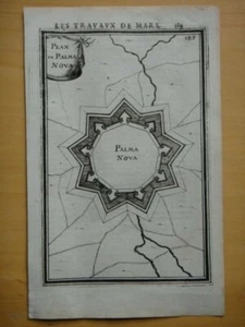 1696-PLAN DE PALMA NOVA-FRIULI-PALMANOVA-Incisione Manesson Mallet-originale+ - Foto 1 di 2