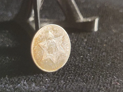 1861 Silver Three Cent | 3-Cent | Gorgeous Toned Civil War Era Type Coin Cover