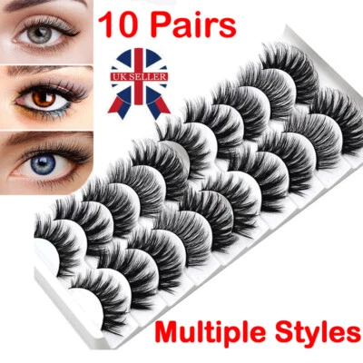 5A-HOME 10 Pairs 3D Fake Eyelashes Long Thick Natural False Eye Lashes Set Mink Makeup