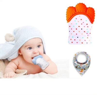 Funky Planet Juguetes para dentición para bebés - Mitones para dentición - Mordedores de silicona para bebés Foto 1 de 4