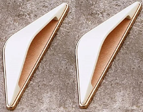 Door Cabinet Puller and Handle Drawer Kadi White Golden Set of 2 Cover