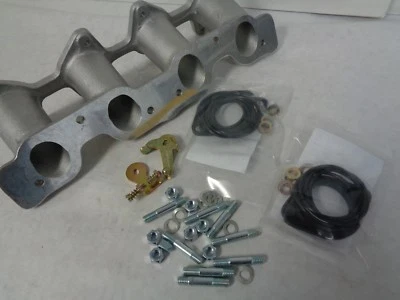 FIAt 124 134 INTAKE  MANIFOLD TWIN WEBER DCOE CARBURETORS W/LINKAGE SOFTMOUNTS - Image 1 of 3