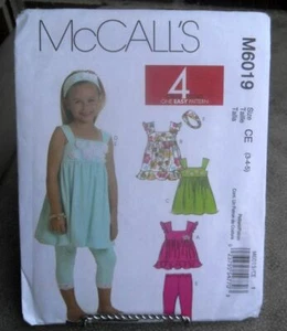 McCALL's Pattern  M6019 dresses,leggings and tops uncut/ff   3-5  - Picture 1 of 2