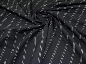 Minerva Linen Polyester Blend Fabric Black & White - per metre - Picture 1 of 6