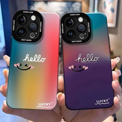 Case For iPhone 16 Pro Max 15 14 13 12 Mini 11 XR XS Gradient Matte Phone Cover - Image 1 of 4