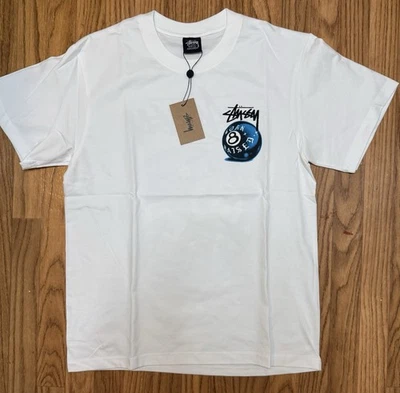 Camiseta Stussy 8 Ball Blanca/Azul Talla PEQUEÑA Foto 1 de 4