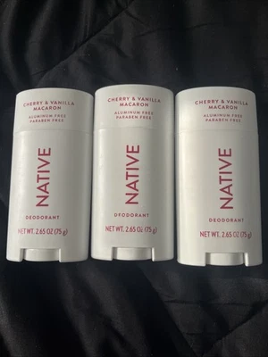 Paquete de 3 desodorantes nativos para todo el cuerpo (cereza y vainilla) 2,65 cada uno sin aluminio Foto 1 de 2