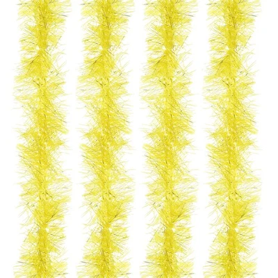 Boa de plumas de 5 pies, 4 piezas boas de plumas artificiales esponjosas, amarillas Foto 1 de 4