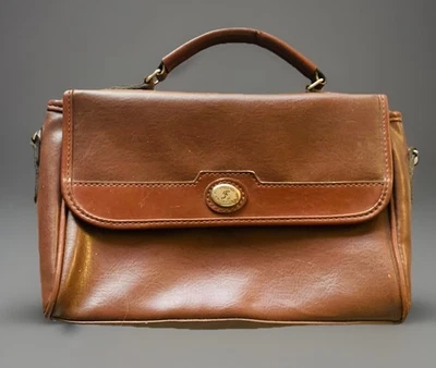 💼 Vintage 1990s- Fracenni Collection. Dark Brown PVC Structured Handbag – Retro - Image 1 of 4