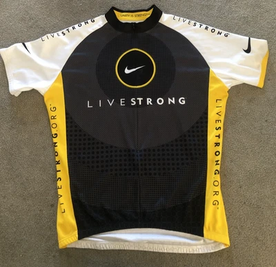 Nike Livestrong White/Yellow Cycling Jersey Size XL Biking Shirt Lance Armstrong - Image 1 of 4