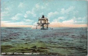 Vintage BOSTON, Massachusetts Postcard "BUG LIGHT - Boston Harbor" 1911 Cancel - Picture 1 of 2
