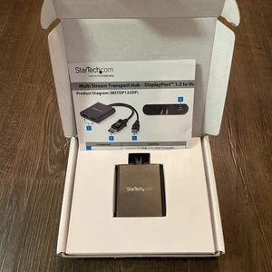 Star Tech Multi Stream Transport Hub Mstdp122dp. DisplayPort To Dual Head Hub - Picture 1 of 3