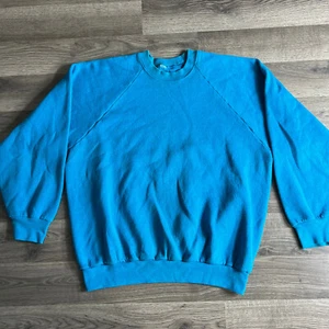 Vintage Raglan Sweatshirt Herren Large türkis blau 90s Blanko Pullover 90s - Bild 1 von 10