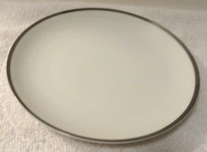 HARMONY HOUSE MODERNE DESSERT PLATE #3545 Platinum Trim abt 6 3/8 dia Japan - Picture 1 of 2