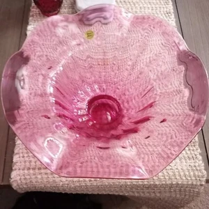 Cuenco con volantes de arándano de vidrio artístico canadiense Rossi excelente estado 13" de ancho  - Imagen 1 de 8