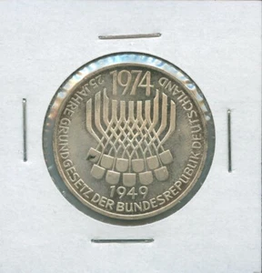 1974 Deutschland Germany - 5 Mark Deutsche Mark Proof Silver BU Coin MS - Picture 1 of 3