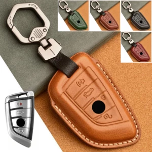 Genuine Leather Car Key Fob Case Cover For BMW X1 X2 X3 X4 X5 X6 X7 M5 2 3 4 5 6 - Imagen 1 de 18