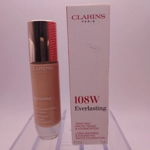 Clarins Everlasting Long Wearing  Hydrating Matte Foundation 108W SAND  - Picture 1 of 8