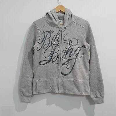 Moletom com capuz vintage Billabong feminino cinza tamanho 14 zíper completo Y2K - Imagem 1 de 4