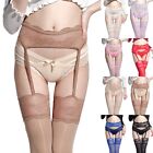 Womens Stockings Breathable Free Size Garter Belt Glossy Lace Thigh Comfy