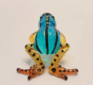ฺFrog22 Figurine Art Animal Hand Blown Glass Miniature Collect Home Decor Gifts - Picture 1 of 11