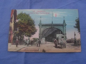 carte postale strasbourg vers 1900 le pont du rhin ww1 - Imagen 1 de 2