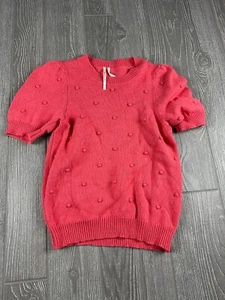 Anthropologie Peach Short Sleeve Sweater Womens Size Small - Picture 1 of 9