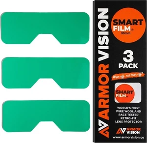 Armor Vision 50mm Smart Film Strips MX / OFF ROAD Goggle Lens Protector 3-PACK - Foto 1 di 7