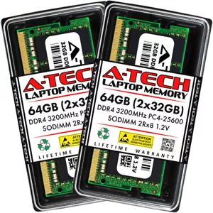 A-Tech 64GB (2x32GB) DDR4 3200 MHz SODIMM PC4-25600 (PC4-3200AA) CL22 2Rx8 Non-E - Picture 1 of 7