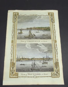Antique print of Greenwich and Deptford by Alexander Hogg 1784 - Bild 1 von 5