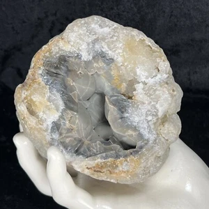 4-1/4” Dark Blue Botryoidal Chalcedony Crystal Quatz 1.6Lb Natural Agate Geode - Picture 1 of 7