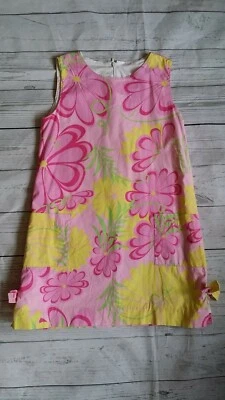 Corkeys Kids 6 Girl Floral Spring Summer Sleeveless Shift Sun Dress Pink Yellow  - Image 1 of 4