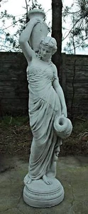 Wasserträgerin Wasserspiel Frau mit Krügen Gartenfigur Statue Steinguss 142 cm - Bild 1 von 8