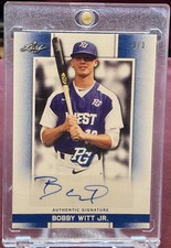 2018 Leaf Perfect Game Bobby Witt Jr. 1st Ever Auto Blue #’d 3/3