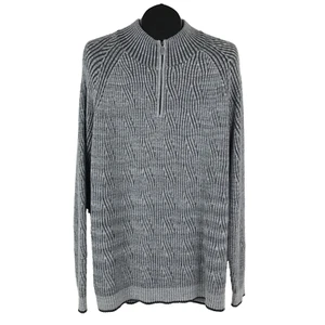 Tommy Bahama Pullover Tejido con Cable 1/4 Cremallera Para Hombre XL Gris Suéter Algodón Invierno - Imagen 1 de 11