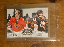 2009 Upper Deck Heroes BOBBY HULL MIKE DITKA Chicago Bears Short Print Card