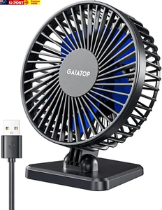 USB Desk Fan, Small but Powerful, Portable Quiet 3 Speeds Wind Desktop Personal - Picture 1 of 8