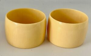 Vintage Antique Celluloid Pair Of Matching Napkin Rings Ivory Color