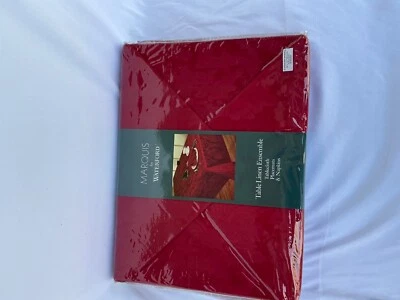 Waterford Red Brocade Tablecloth + 10 Napkins-10 Placemats NWT - Image 1 of 4