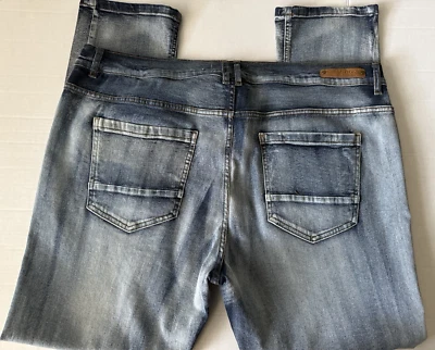 Evolution In Design Stone Wash Blue Jeans Stretch Straight Men's Sz 44"  X 31" - Image 1 of 4