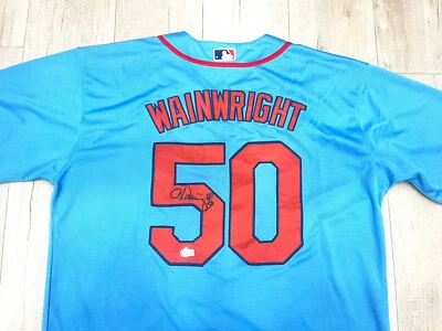 ADAM WAINWRIGHT HAND SIGNED ST LOUIS CARDINALS JERSEY BECKETT BAS CERT #6 - Image 1 of 4