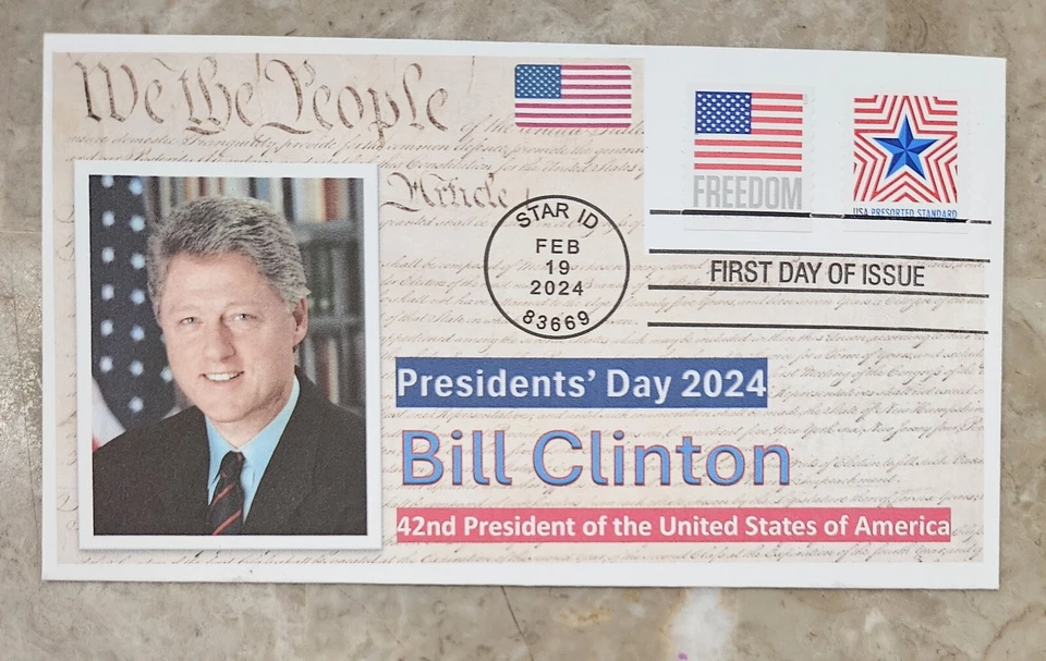 President Bill Clinton First Day Cover FDC Saxaphone American Flag USA Stamp ACE - Image 1 of 1